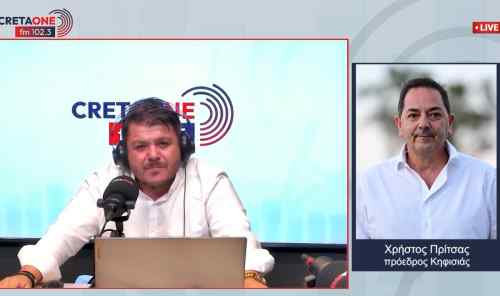 &Omicron; &mu;&epsilon;&gamma;&alpha;&lambda;&omicron;&mu;έ&tau;&omicron;&chi;&omicron;&sigmaf; &tau;&eta;&sigmaf; &Kappa;&eta;&phi;&iota;&sigma;&iota;ά&sigmaf; &Chi;&rho;ή&sigma;&tau;&omicron;&sigmaf;&nbsp;&Pi;&rho;ί&tau;&sigma;&alpha;&sigmaf; &sigma;&tau;&omicron;&nu; Creta One 102.3: "&Epsilon;ί&nu;&alpha;&iota; leader &omicron; &Kappa;ό&nu;&tau;&eta;&sigmaf;, έ&chi;&omega; &epsilon;&xi;&alpha;&iota;&rho;&epsilon;&tau;&iota;&kappa;ή &sigma;&chi;έ&sigma;&eta; &mu;&epsilon; &tau;&omicron;&nu; &Mu;&pi;&omicron;ύ&sigma;&eta;"