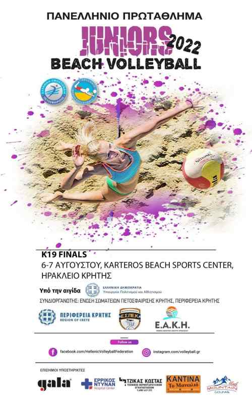 &Sigma;&tau;&omicron; Karteros Beach Sports Center &eta; &tau;&epsilon;&lambda;&iota;&kappa;ή &phi;ά&sigma;&eta; &tau;&omicron;&upsilon; &Pi;&alpha;&nu;&epsilon;&lambda;&lambda;&eta;&nu;ί&omicron;&upsilon; &Pi;&rho;&omega;&tau;&alpha;&theta;&lambda;ή&mu;&alpha;&tau;&omicron;&sigmaf; Beach Volley K19