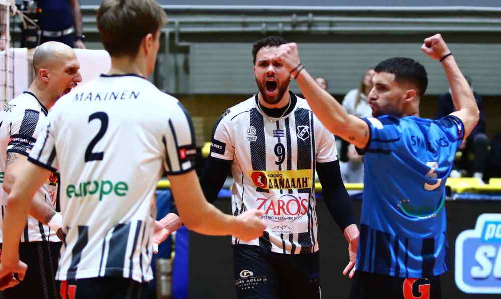 &Eta; &mu;&epsilon;&gamma;&alpha;&lambda;ύ&tau;&epsilon;&rho;&eta; &nu;ί&kappa;&eta; &tau;&omicron;&upsilon; &Omicron;&Phi;&Eta; &sigma;&tau;&eta;&nu; Volley League-O&iota; &delta;&eta;&lambda;ώ&sigma;&epsilon;&iota;&sigmaf; &alpha;&pi;&omicron; &tau;&omicron;&nu; &theta;&rho;ί&alpha;&mu;&beta;&omicron; &epsilon;&pi;ί &tau;&omicron;&upsilon; &Pi;&Alpha;&Omicron;&Kappa; &sigma;&tau;&eta; &Theta;&epsilon;&sigma;&sigma;&alpha;&lambda;&omicron;&nu;ί&kappa;&eta;
